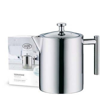 alfi TEA POT 1.40l, stainless steel insulated jug with tea strainer and tea catcher, single-walled stainless steel, durable thermos flask, ideal as a teapot for loose tea, dishwasher-safe, BPA-free on sale